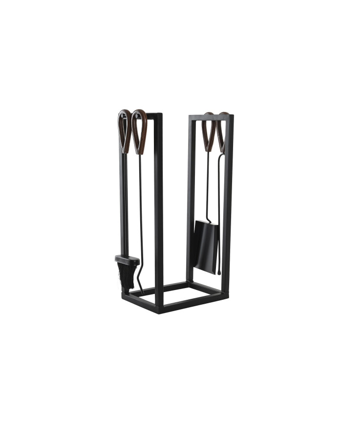 LEÑERA SET 4 ACERO ALUMINIO 7X2X56 NEGRO
