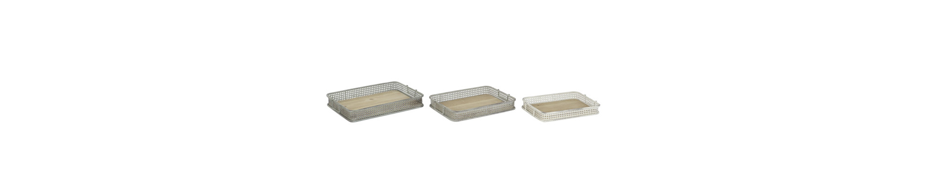 BANDEJA SET 3 METAL 53X38X8 ENVEJECIDO MULTICOLOR