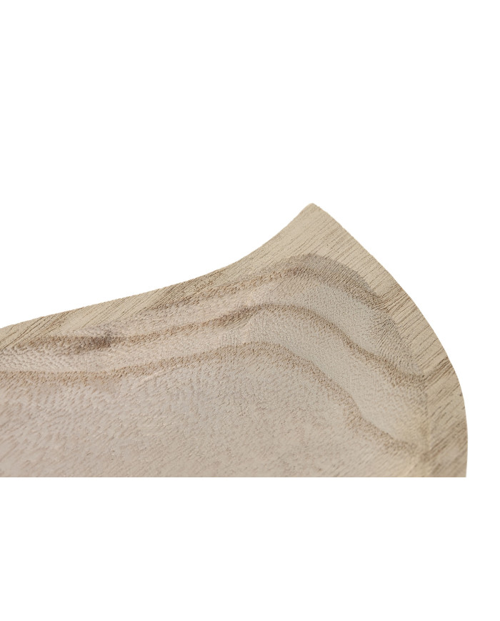 CENTRO MESA PAULOWNIA 33X16X3 HOJA NATURAL MARRON