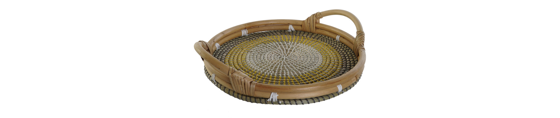 BANDEJA DECORACION RATAN SEAGRASS 45X45X10 NATURAL