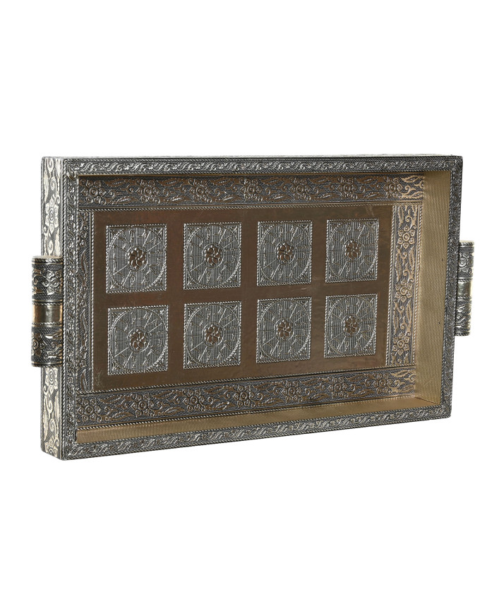 BANDEJA METAL MADERA 36X22X4 ASA CHAMPAN