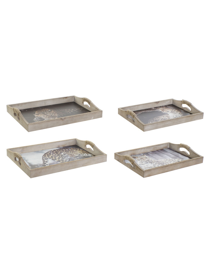 BANDEJA SET 2 MDF 40,5X30X6,5 LEOPARDO 2 SURT.