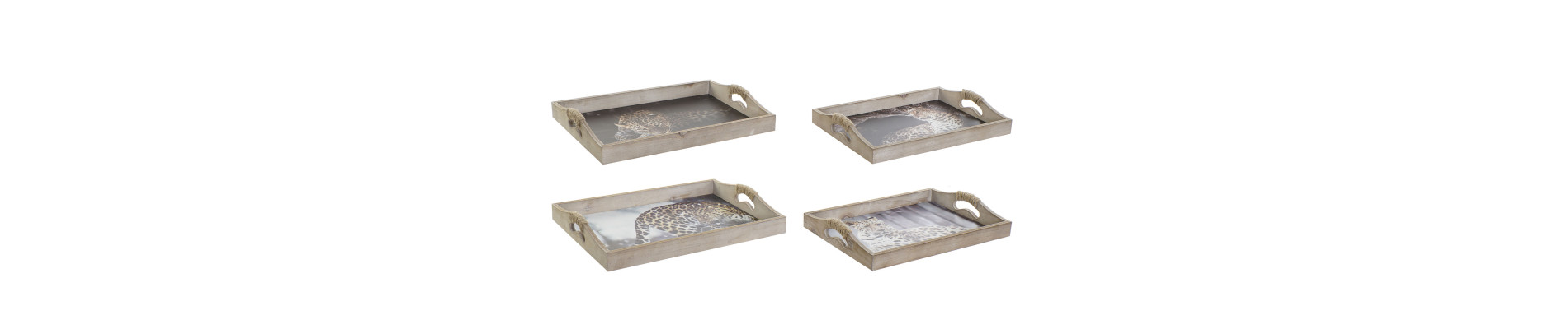 BANDEJA SET 2 MDF 40,5X30X6,5 LEOPARDO 2 SURT.