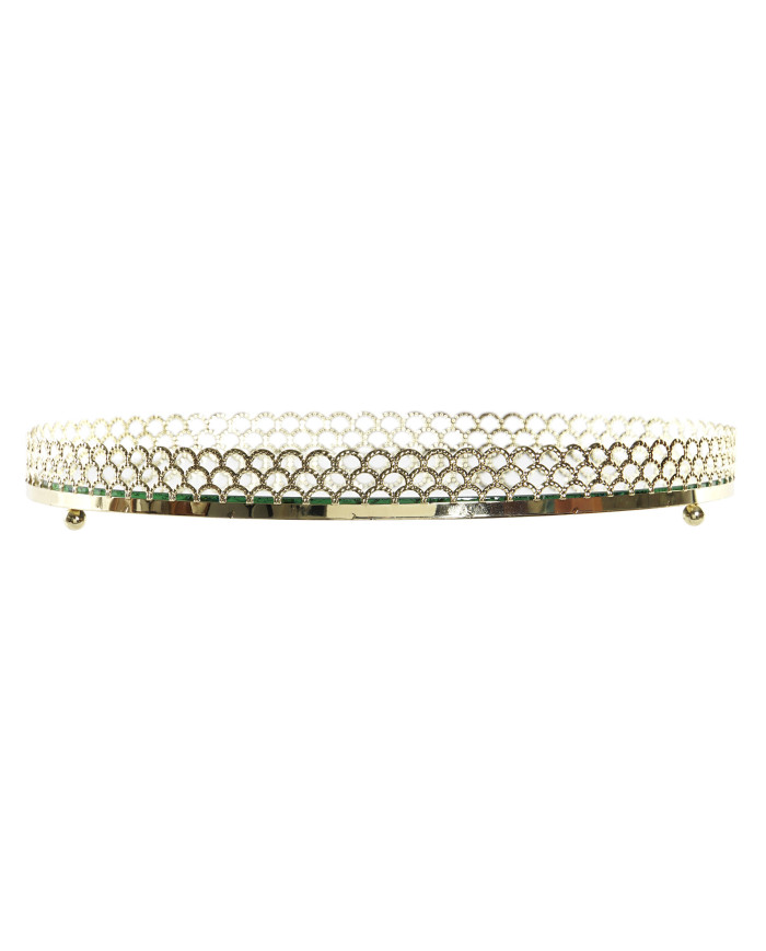 BANDEJA DECORACION METAL ESPEJO 25X25X3 DORADO