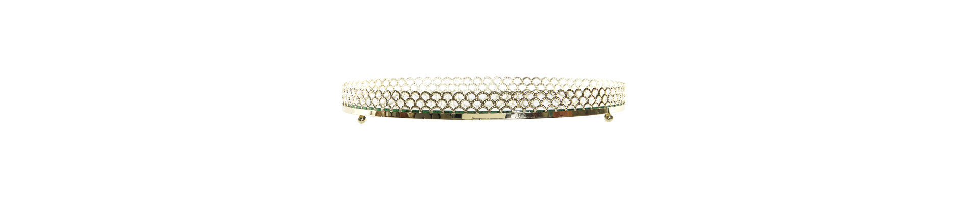 BANDEJA DECORACION METAL ESPEJO 25X25X3 DORADO