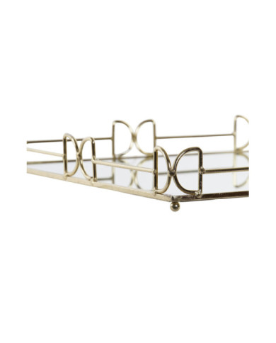 BANDEJA METAL ESPEJO 30X30X5 DORADO