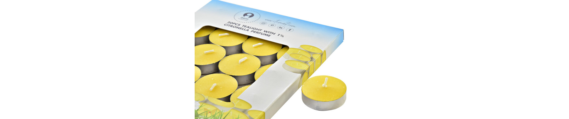 VELA SET 10 CERA METAL 4X4X1 ANTIMOSQUITO AMARILLO