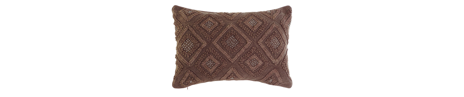 FUNDA COJIN ALGODON 60X1X40 ROMBOS MARRON