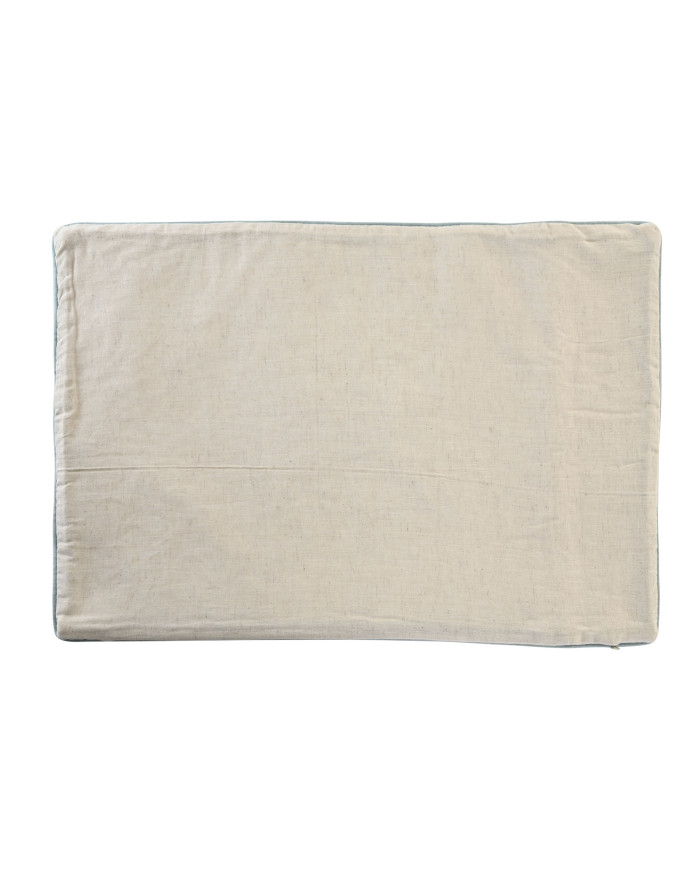 FUNDA COJIN ALGODON 60X1X40 BORDADO AZUL