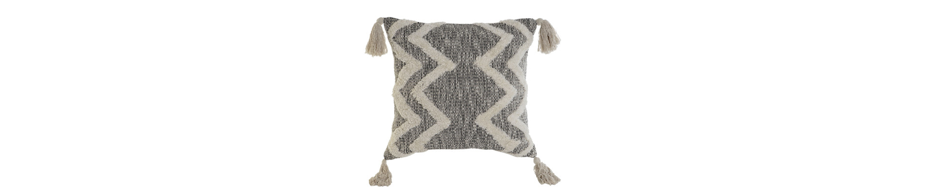 FUNDA COJIN ALGODON 60X3X60 FLECOS GRIS