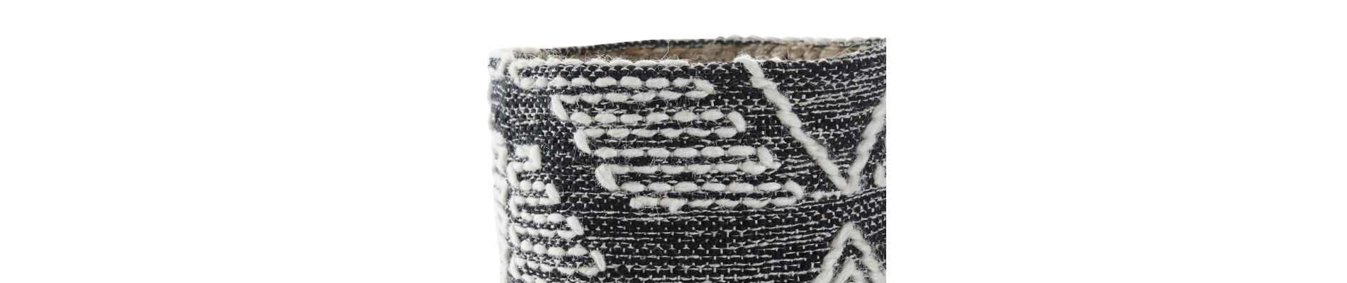 CESTA ALGODON YUTE 27X27X32 FLECOS NEGRO
