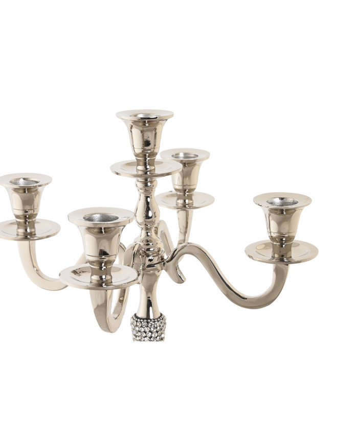 CANDELABRO ALUMINIO ACRILICO 26X26X36 5 VELAS
