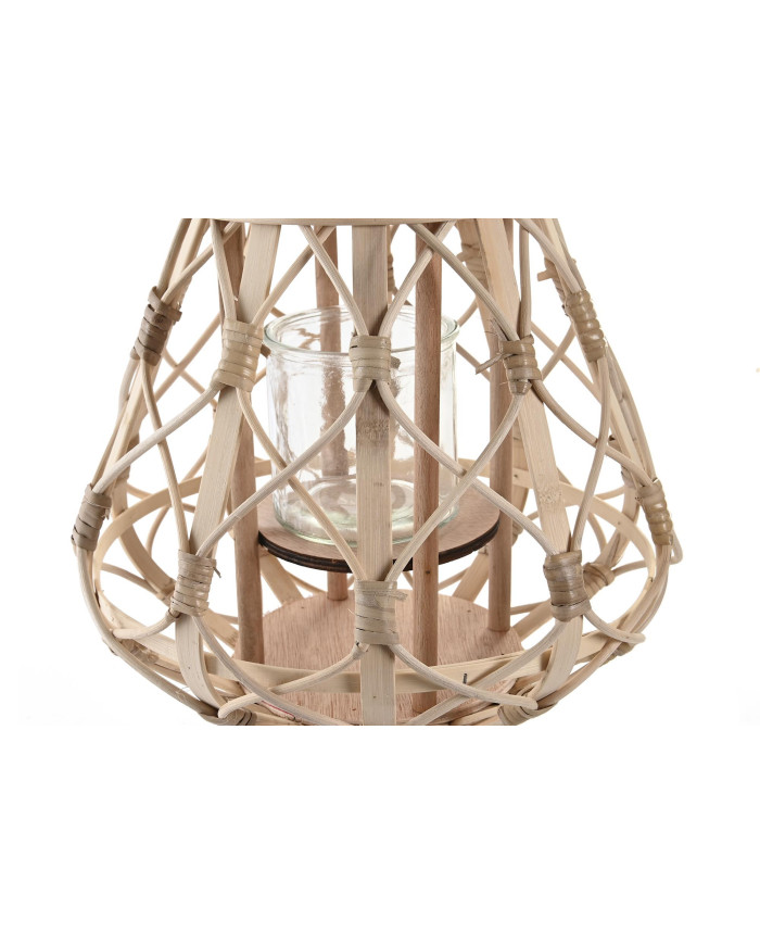 PORTAVELA YUTE CRISTAL 28X28X31,5 NATURAL