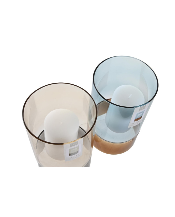 PORTAVELA SET 2 CRISTAL 13X13X21 000 GR, CON VELA