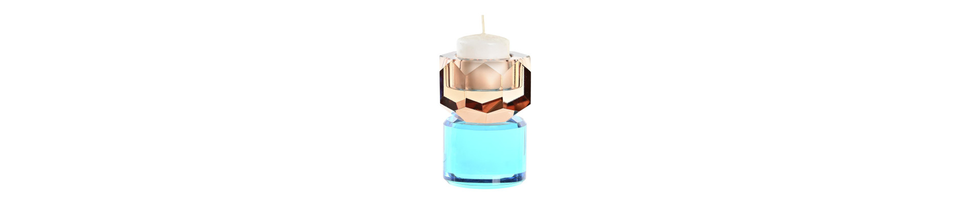 PORTAVELA CRISTAL 7X7X9 BICOLOR