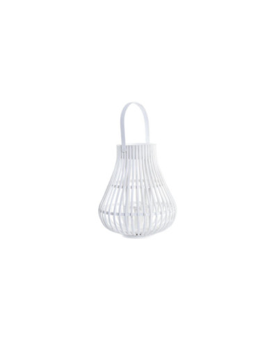 PORTAVELA BAMBU CRISTAL 29X29X34 BLANCO