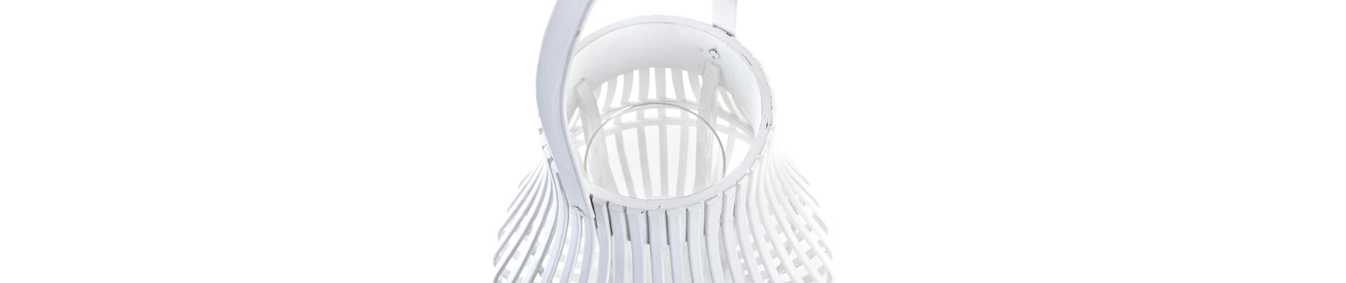 PORTAVELA BAMBU CRISTAL 29X29X34 BLANCO