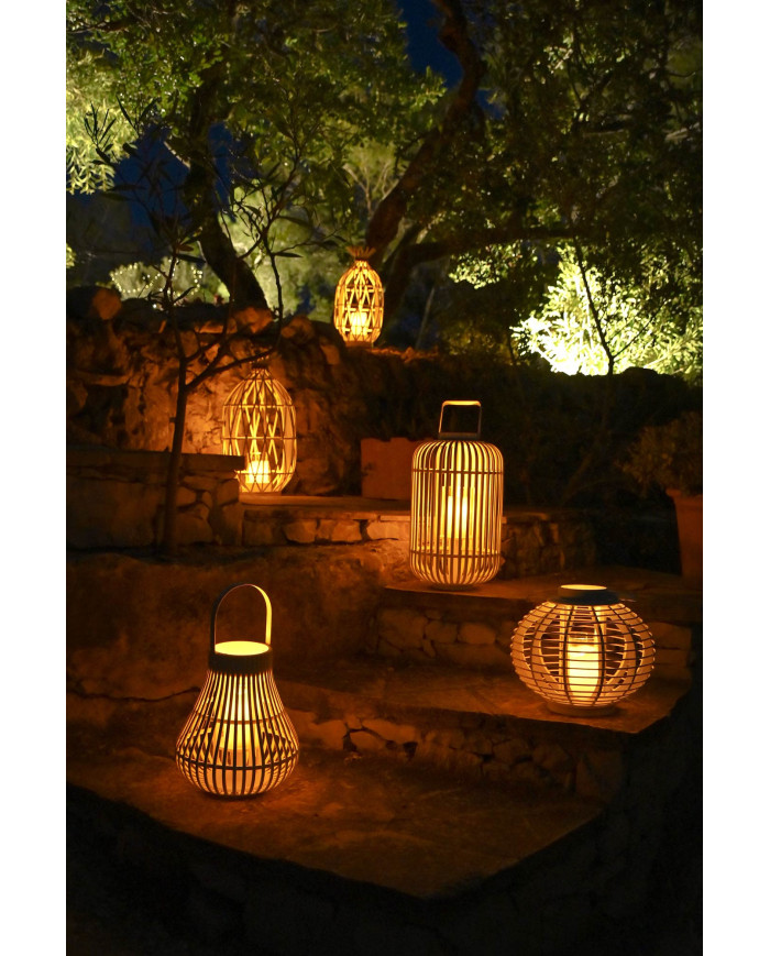 PORTAVELA BAMBU CRISTAL 29X29X34 BLANCO