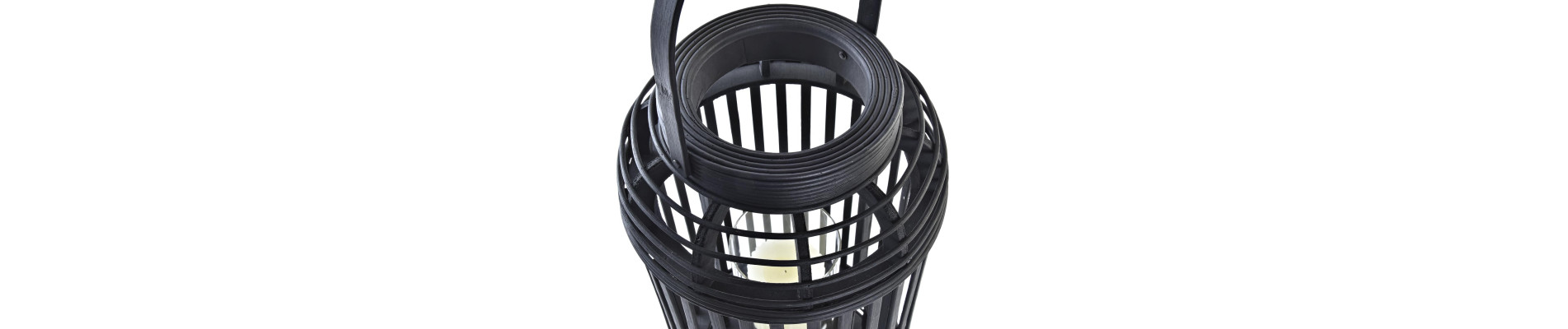 PORTAVELA BAMBU CRISTAL 24X24X51 NEGRO