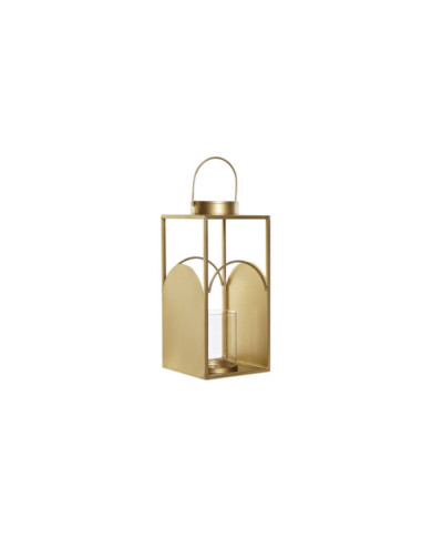 PORTAVELA METAL CRISTAL 16X16X35 DORADO
