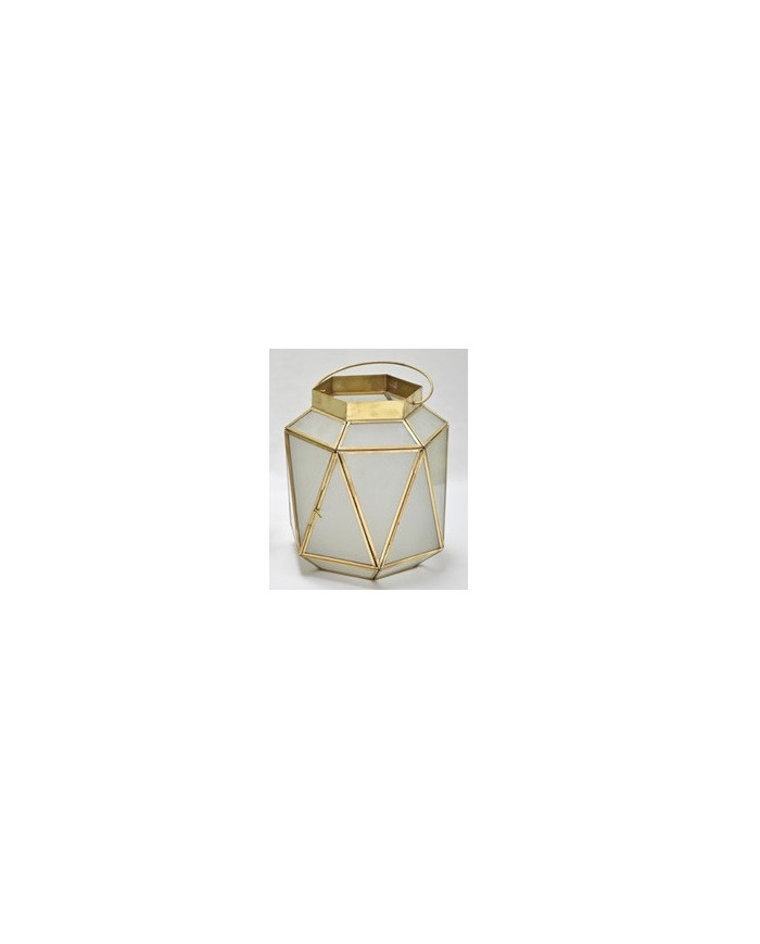 PORTAVELA CRISTAL LATON 18X20X23 GLASEADO DORADO