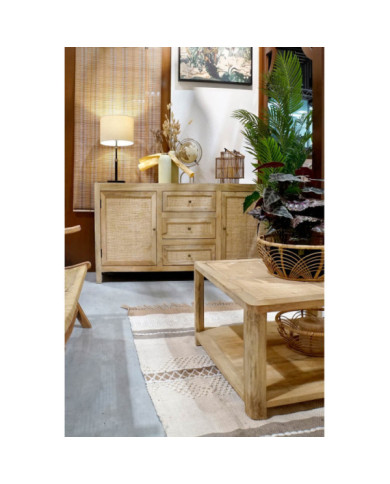 PORTAVELA BAMBU METAL 30X30X32 47 NATURAL