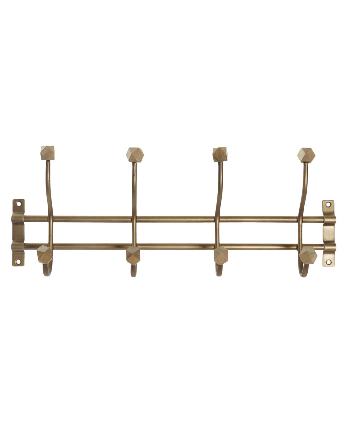 PERCHERO METAL MADERA 47X8,5X17,5 4COLG. DORADO