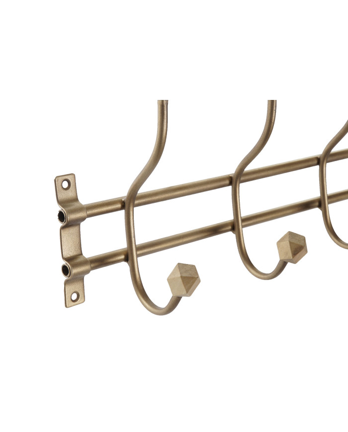 PERCHERO METAL MADERA 47X8,5X17,5 4COLG. DORADO