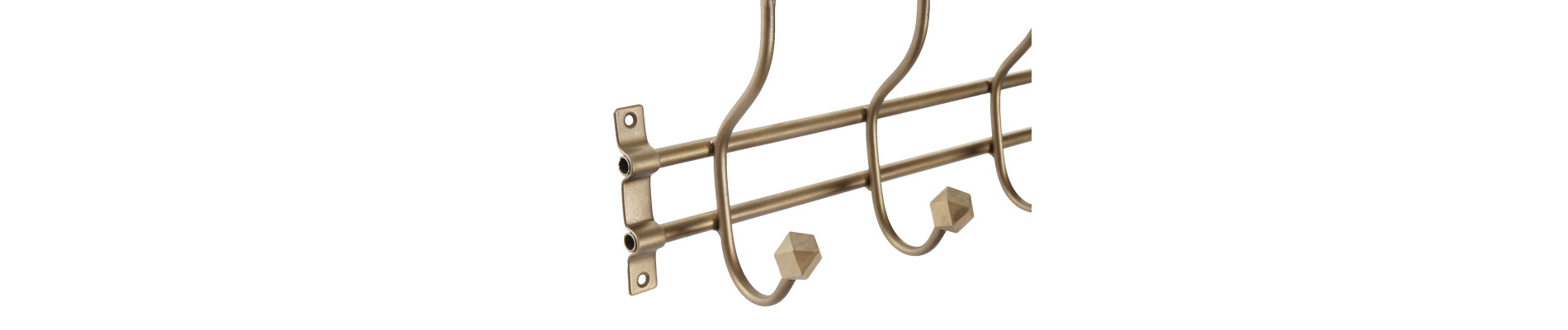 PERCHERO METAL MADERA 47X8,5X17,5 4COLG. DORADO