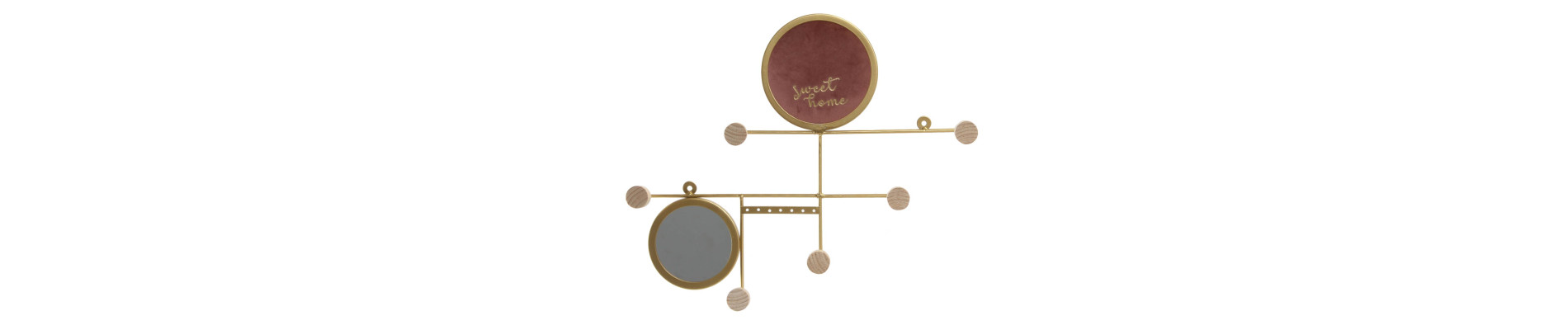PERCHERO PARED METAL ESPEJO 43X5X38 MULTICOLOR