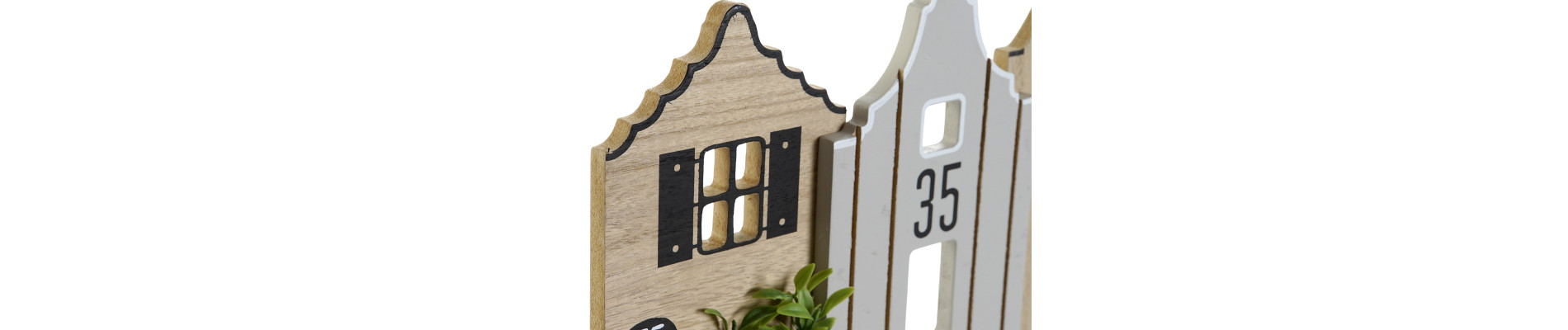 PERCHERO PARED MDF 50X4,5X25 CASAS MULTICOLOR