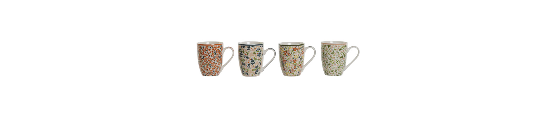 MUG PORCELANA 12,5X9X11 310 FLORES 4 SURT.