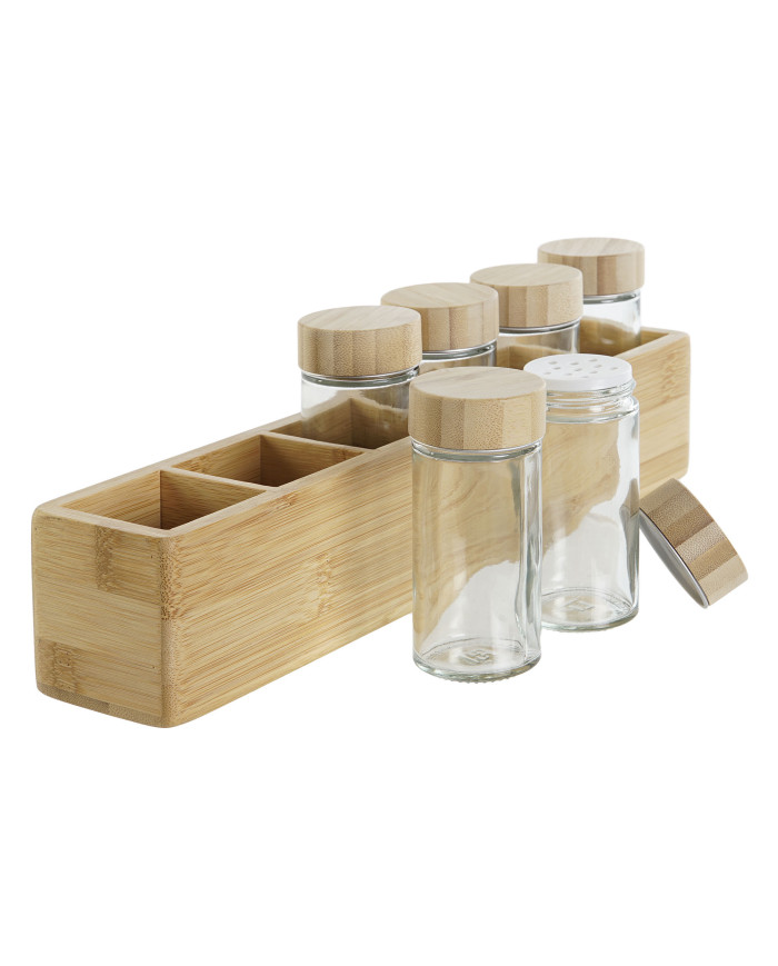 ESPECIERO SET 7 BAMBU CRISTAL 32,5X6,5X6,5 NATURAL