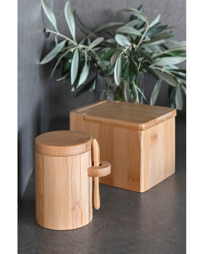 AZUCARERO BAMBU 10X7,5X10,3 CUCHARA NATURAL