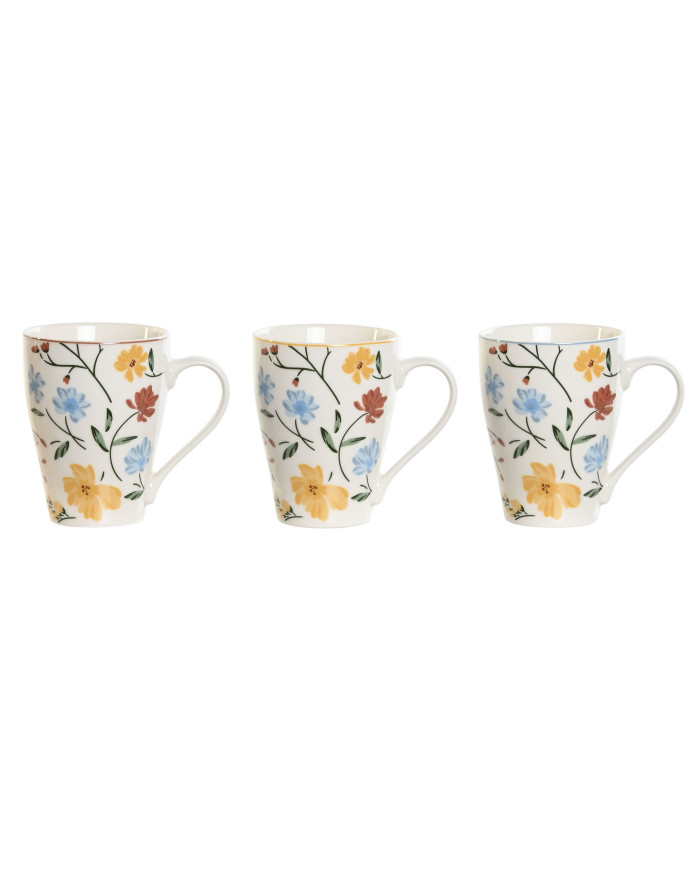 MUG PORCELANA 12X8,5X11 350ML, FLORAL 3 SURT.