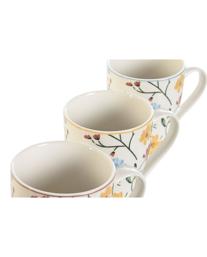 MUG PORCELANA 12X8,5X11 350ML, FLORAL 3 SURT.