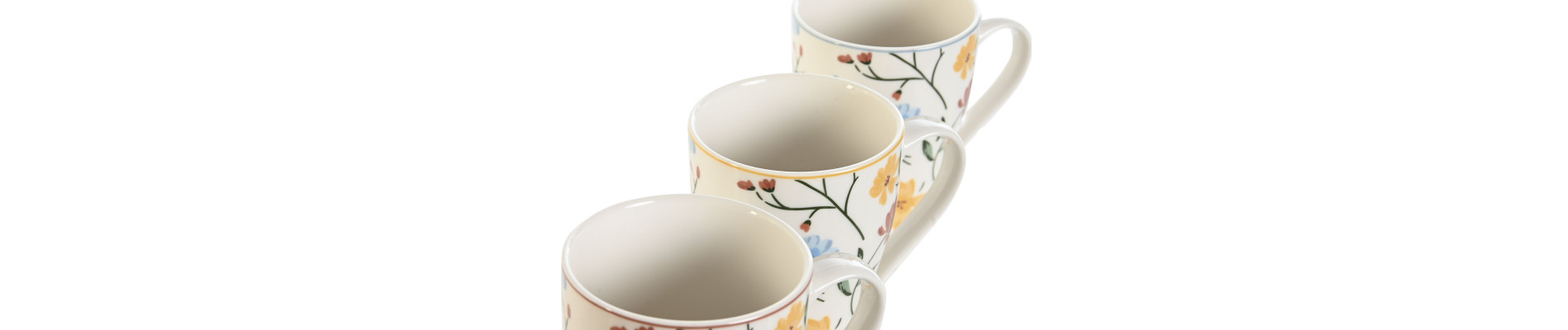 MUG PORCELANA 12X8,5X11 350ML, FLORAL 3 SURT.