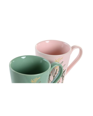 MUG GRES 13X9,5X11 350ML FLORAL GRABADO 2 SURT.