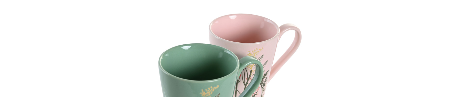 MUG GRES 13X9,5X11 350ML FLORAL GRABADO 2 SURT.