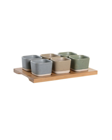 APERITIVO SET 7 PORCELANA BAMBU 21,6X15X1,5