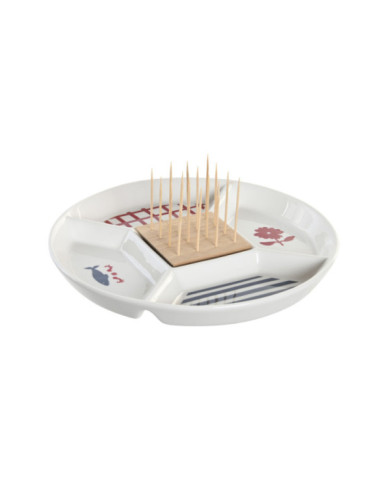 APERITIVO GRES BAMBU 23,5X23,5X7 BLUE RED BIRD