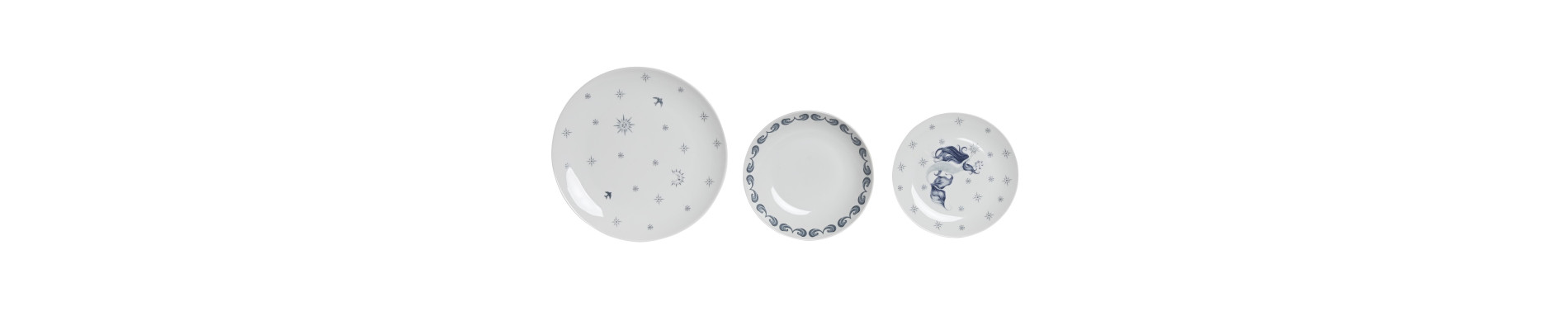 VAJILLA SET 18 PORCELANA 27X27X3 AZUL