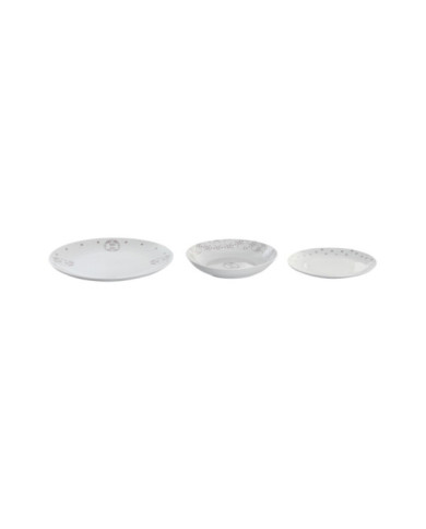 VAJILLA SET 18 PORCELANA 27X27X3 ROSA