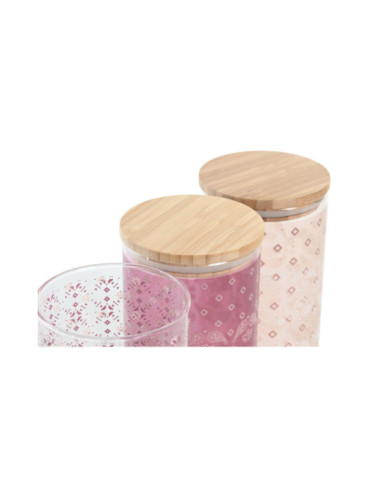 BOTE BOROSILICATO BAMBU 10X10X22 1400ML, 3 SURT.