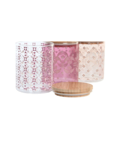 BOTE BOROSILICATO BAMBU 10X10X12,5 700 ML, 3 SURT.