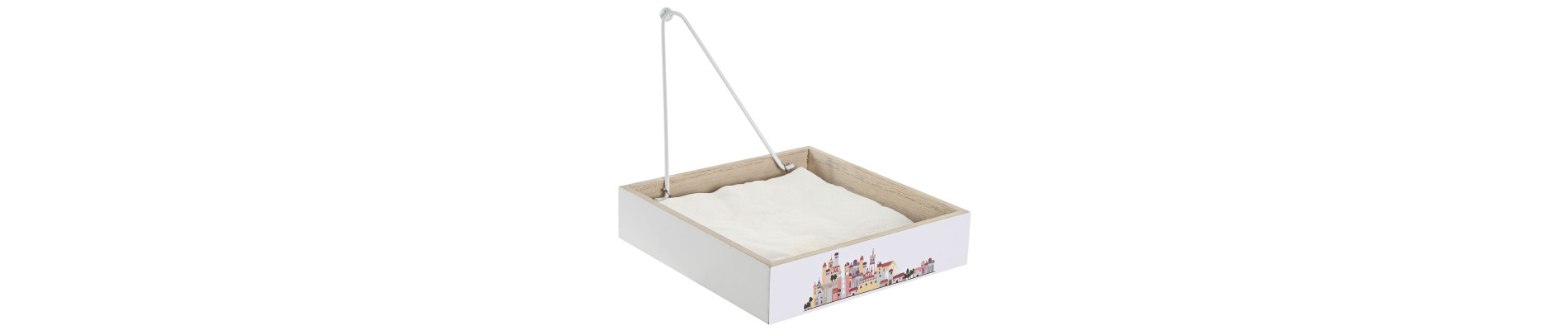 SERVILLETERO MDF METAL 18X18X4 CASITAS 2 SURT.