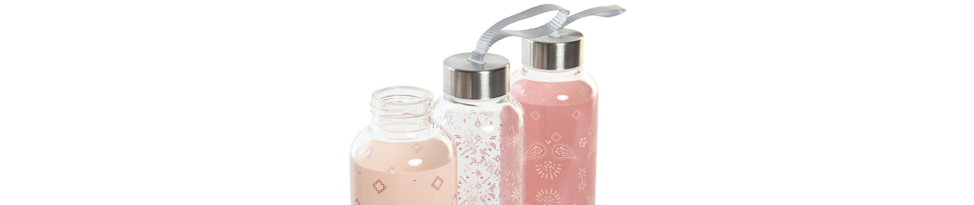 BOTELLA BOROSILICATO 6,5X6,5X23 550ML, 3 SURT.