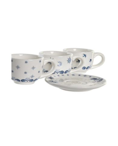 CAFE SET 6 DOLOMITE METAL 20X18X20 180 ML AZUL