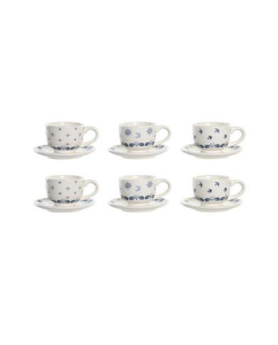 CAFE SET 6 DOLOMITE METAL 20X18X20 180 ML AZUL