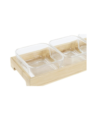 TABLA APERITIVO SET 4 CRISTAL 31,5X11X6 280ML